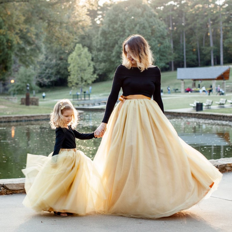 Svatební tylová sukně + sukně pro malou družičku