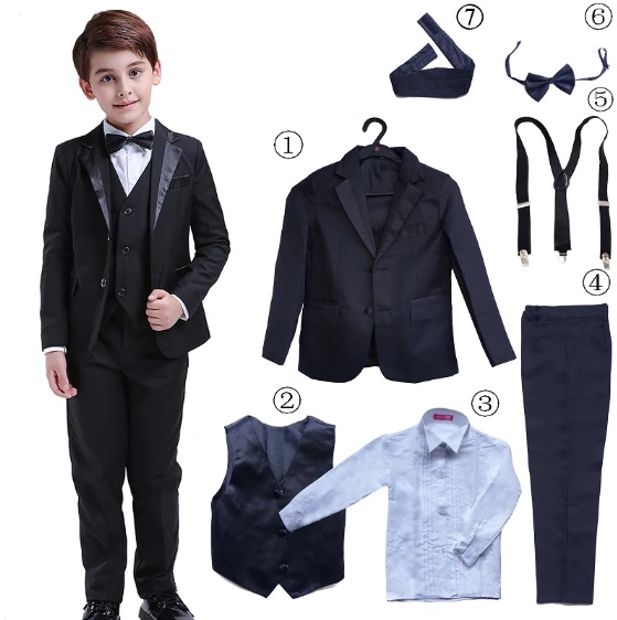 Chlapecký luxusní oblek - 7 dílů